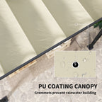 Outsunny 3 x 4m Aluminium Pergola, with Retractable Roof - Grey/Khaki