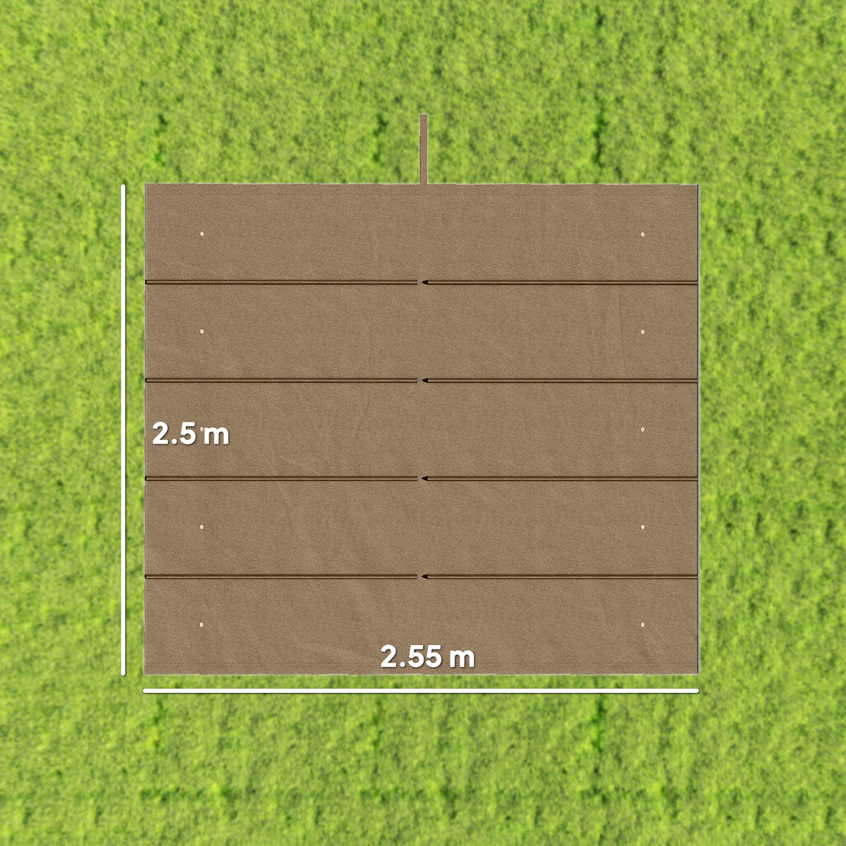 Outsunny Retractable Pergola Cover, 2.55 x 2.5 m Replacement Canopy Fabric for 3 x 3 m Frame, Roof Top Only, Tan