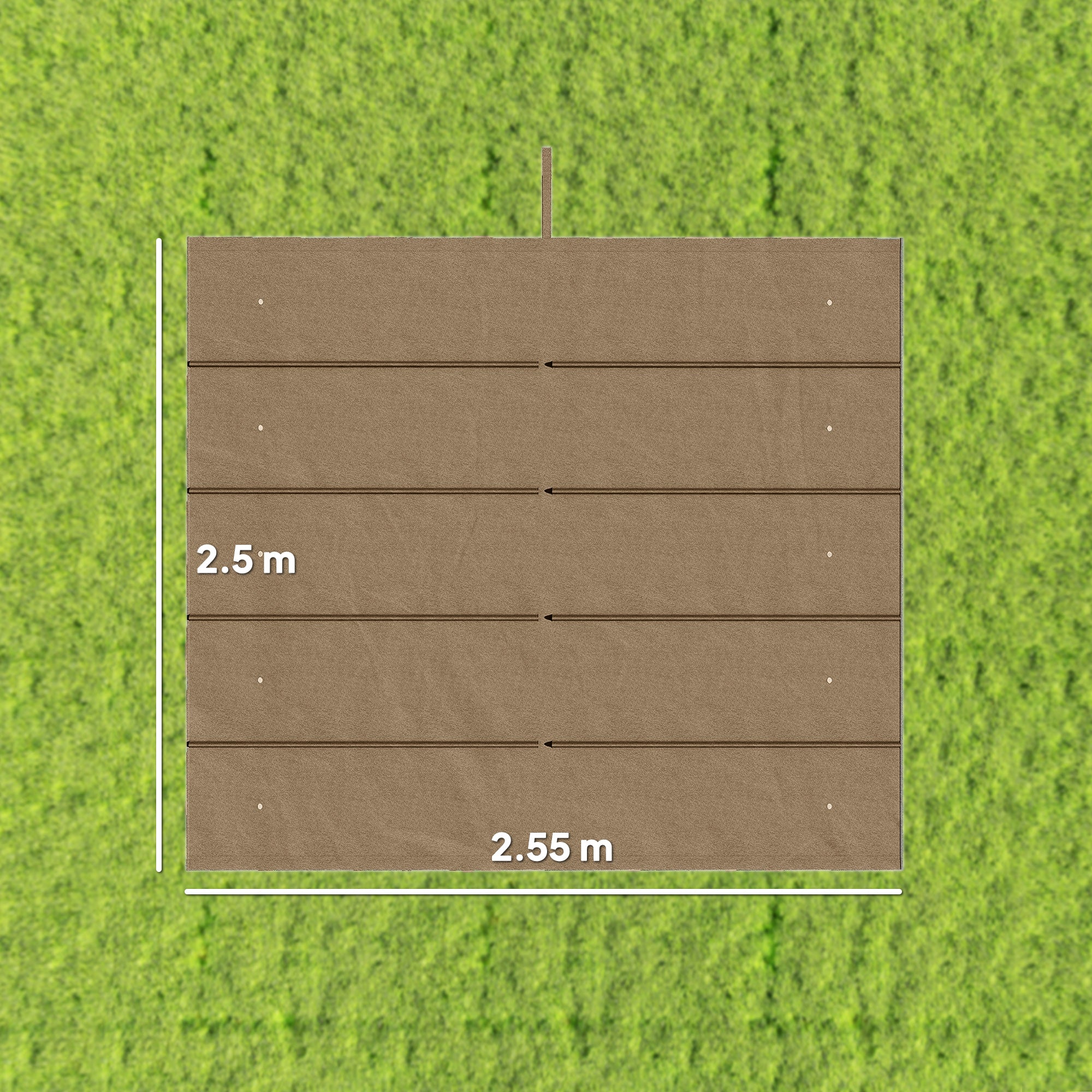 Outsunny Retractable Pergola Cover, 2.55 x 2.5 m Replacement Canopy Fabric for 3 x 3 m Frame, Roof Top Only, Tan