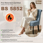 HOMCOM Fabric Single Sofa Dining Chair Tub Chair Upholstered W/ Pillow Solid Wood Leg Home Living Room Furniture Blue