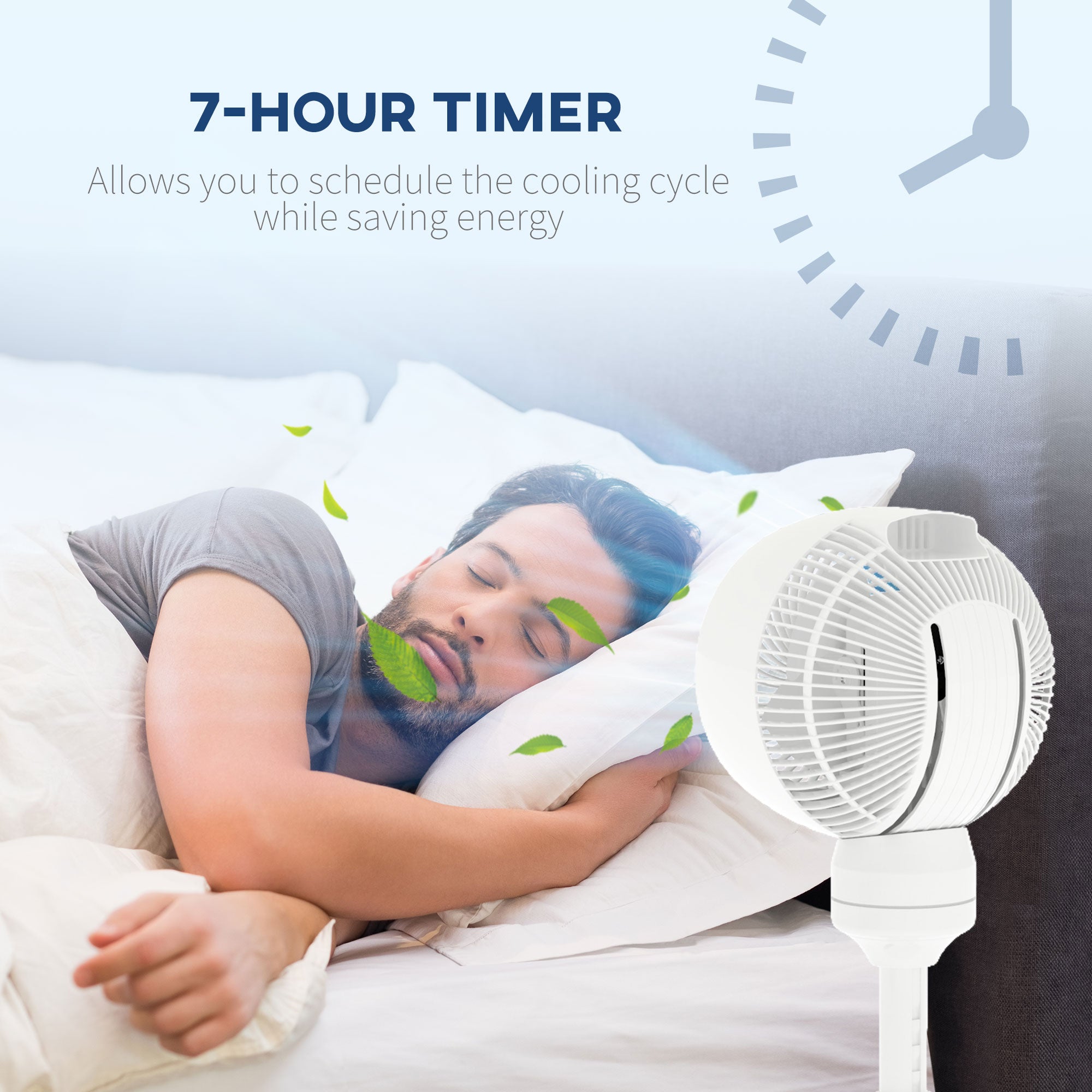 Standing Fan for Bedroom, 28" Pedestal Fan with Remote, 70° Oscillating, 90° Vertical Tilt, 3 Speeds, Adjustable Height, 7H Timer, Foot Button, White