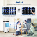 Portable Air Cooler, Evaporative Anion Ice Cooling Fan Water Conditioner Humidifier Unit with 10L Water Tank, 3 Modes, 3 Speed, Remote, Timer, Oscillating for Home Quiet Bedroom, White