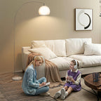 Floor Lamp for Living Room, Modern Standing Lamp with Shade & Foot Switch for Bedroom, Office, White