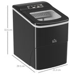 12kg Countertop Ice Cube Machine, with Scoop - Black