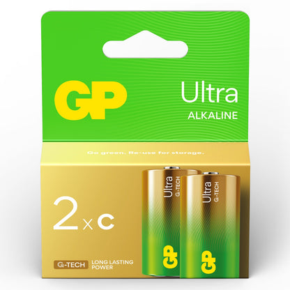 GP Ultra Alkaline C Batteries - Pack of 2