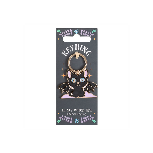 In My Witch Era Bat Cat Enamel Keyring