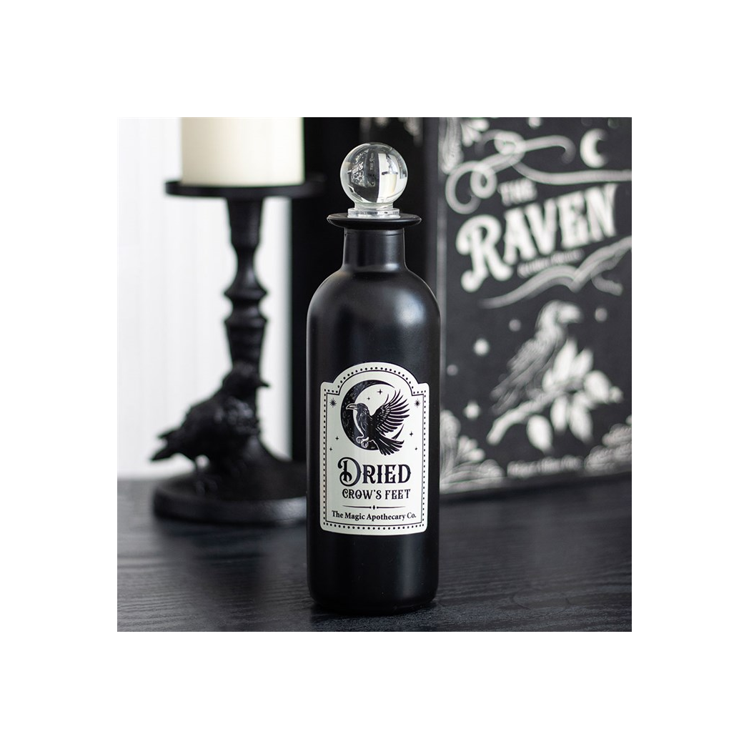 Dried Crow's Feet Decorative Glass Potion Bottle