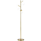 3-Light Tree Floor Lamps for Living Room, Modern Standing Lamp for Bedroom with Globe Lampshade, 3000K/4000K/6000K Colour Temperatures, Steel Base, Gold Tone