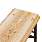 Outsunny Portable Folding Camping Picnic Table and Bench Set Garden BBQ Chairs Stools Trestle Wooden Wood (120cm(L) x 25cm(W) x 46cm(H))