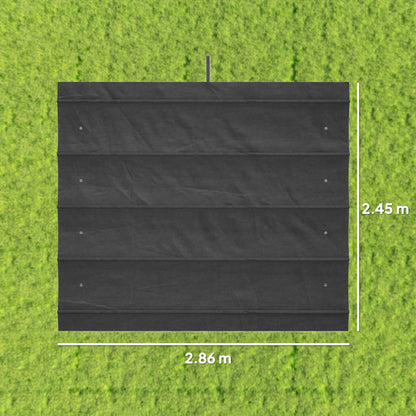 Outsunny Pergola Cover Roof, 2.86 x 2.45 m Retractable Sun Shade Top for 3 x 2m Pergola Frame, UV30+ Protected, Dark Grey