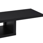 Floating TV Unit, Wall Mounted TV Stand with Open Shelf and 2 Cable Holes, Entertainment Unit for Living Room, Black