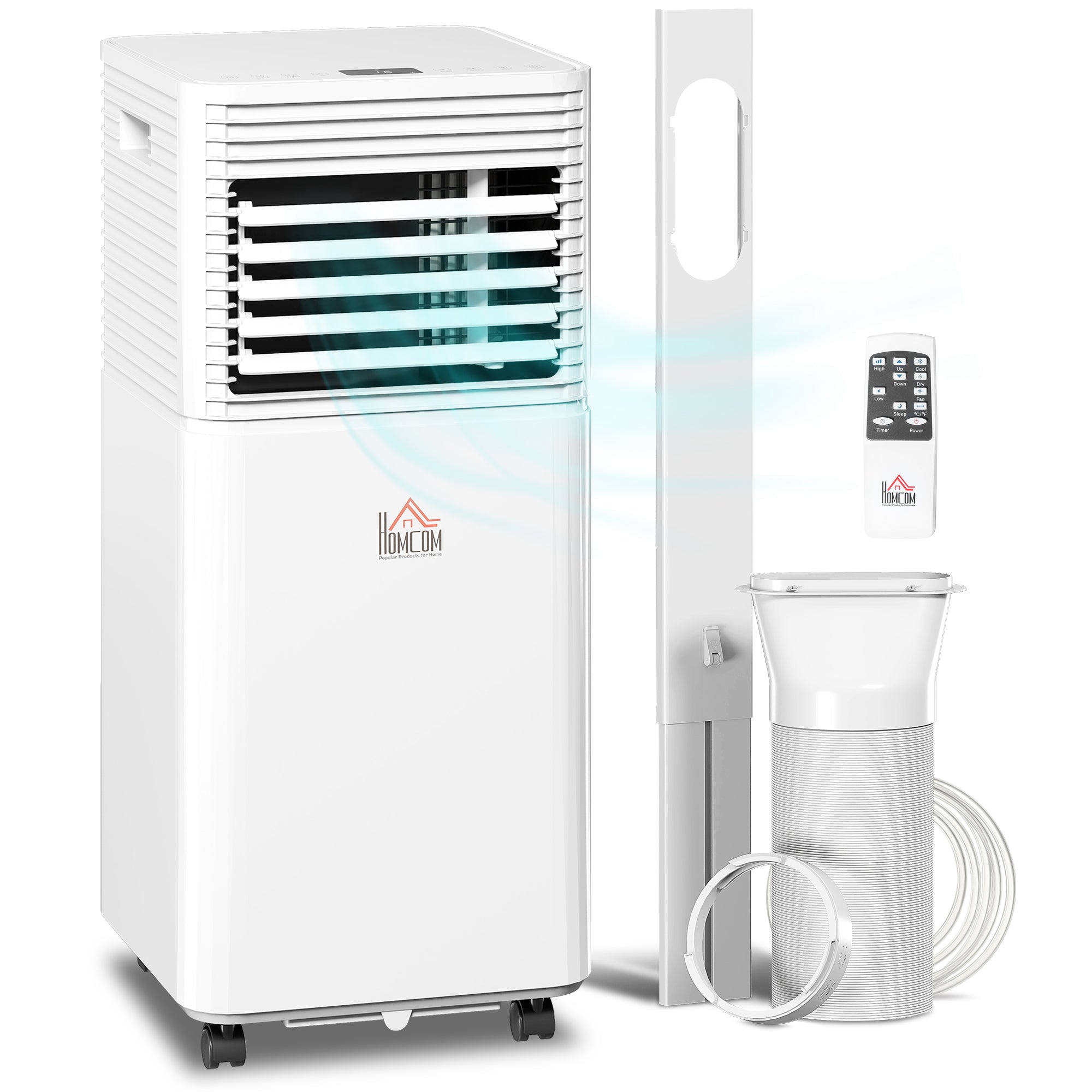 9000 BTU Portable Air Conditioner for Cooling Dehumidifier Fan, Air Conditioning Unit for Room up to 28m², with Remote, 24H Timer, Window Mount Kit, R290, A Energy Efficiency, 1122W