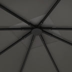 Outsunny 3 x 3(m) Gazebo Canopy Replacement Cover, Garden Gazebo Roof Replacement with Drain Holes, Water Resistant PVC Coating, 370g/?, UPF30+, TOP COVER ONLY, Grey