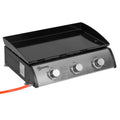 Outsunny Gas Plancha Barbecue Grill with 3 Stainless Steel Burner, 7.5kW, Portable Tabletop Gas BBQ with Non-Stick Griddle for Camping Picnic Garden Party Festival