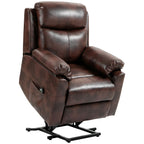 HOMCOM Faux Leather 70° Electric Riser Recliner Chair, Dark Brown