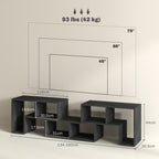 Three-Block Modular TV Stand - Black Wood-Effect