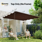 Outsunny Pergola Cover Roof, 2.86 x 2.45 m Retractable Sun Shade Top for 3 x 2m Pergola Frame, UV30+ Protected, Coffee