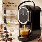 Pod Coffee Machine for Nespresso, Dolce Gusto Capsule & Ground Coffee, Small Semi Automatic Coffee Maker, 19 Bar, 0.6L