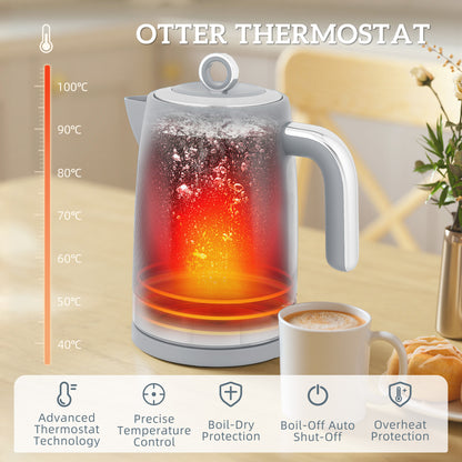 Sleek Textured Kettle and Toaster Set - Grey