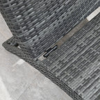 Outsunny Folding Sun Lounger, PE Rattan Garden Lounger Chair with Soft Padded Cushion, Ergonomic Curved Design Sun Bed for Balcony, Garden, Grey