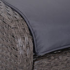 Outsunny 2-Seater Rattan Furniture Set, Steel Frame-Grey