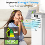 7000 BTU Air Conditioning Unit, 3-in-1 Portable Air Conditioner, Dehumidifier, Cooling Fan with Remote Control, LED Display, 2 Speeds, 24H Timer, Window Venting Kit, 15m²