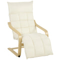HOMCOM Modern Accent Chair, Leisure Lounge Chair Armchair with Footrest, Plush Cushion, Curved Legs and Arms, Cream White