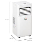 7000 BTU Portable Air Conditioner for Cooling Dehumidifier Fan, Air Conditioning Unit for Room up to 26m², with Remote, 24H Timer, Window Mount Kit, R290, A Energy Efficiency, 785W