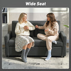 HOMCOM Three-Way Two-Seater Sofa Bed - Charcoal Grey