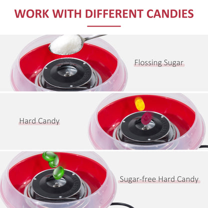 Candy Floss Machine Electric Cotton Candy Maker Gadgetry 450W (Red)