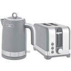 Sleek Textured Kettle and Toaster Set - Grey