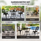Outsunny Three-Piece Elegant Aluminium Garden Set - Black