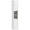 HOMCOM Tall Slim Bathroom Cabinet with 2 Doors, 2 Shelves - White