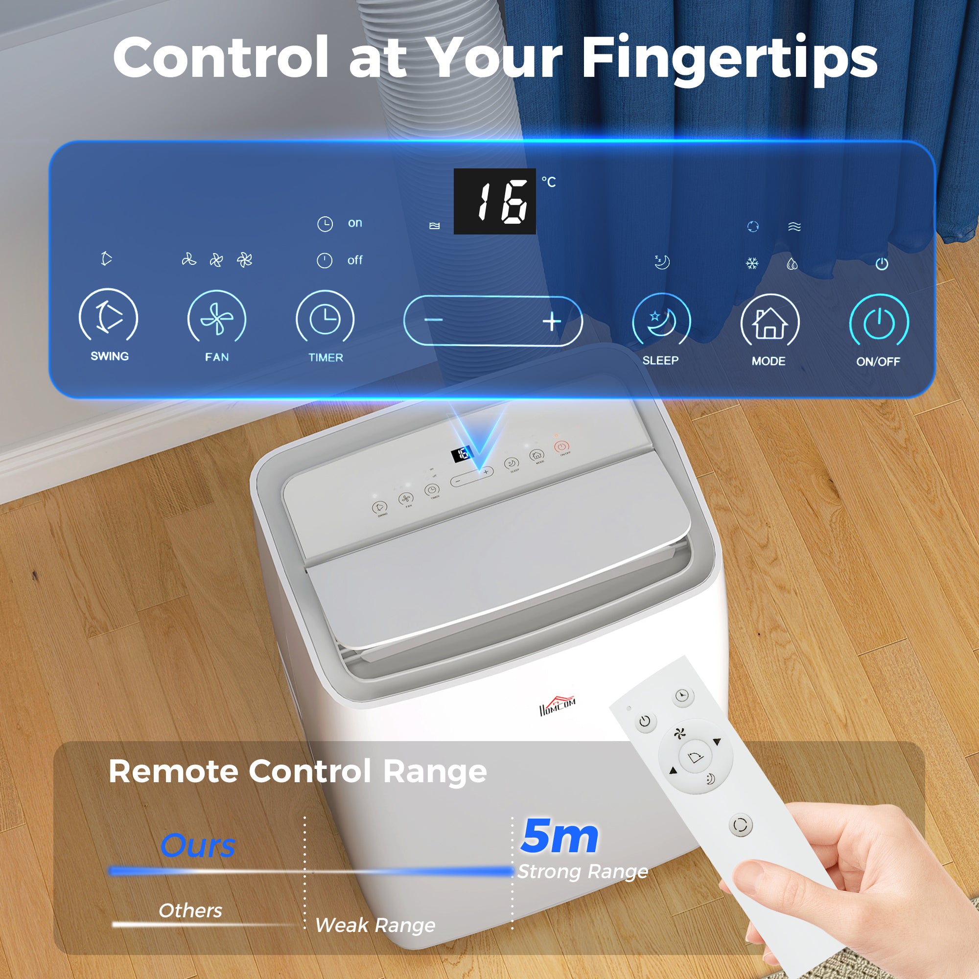 Portable Air Conditioner 12000 BTU BTU, 4-in-1 Air Conditioning Unit, Dehumidifier, Cooling, Fan, Child Lock, 35 m²