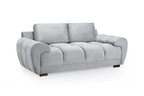Azzuro Grey 2 Seater Velvet Sofa Bed with Anti-Slip Feet and Storage