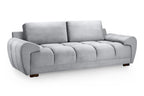 Azzuro Plush Velvet Grey 3-Seater Sofa Bed: Storage, Anti-Slip, Comfort