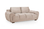 Azzuro Mocha Velvet 2-Seater Sofa Bed with Storage & Anti-Slip Feet