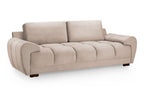 Azzuro Mocha Velvet 3-Seater Sofa Bed with Storage and Anti-Slip Feet
