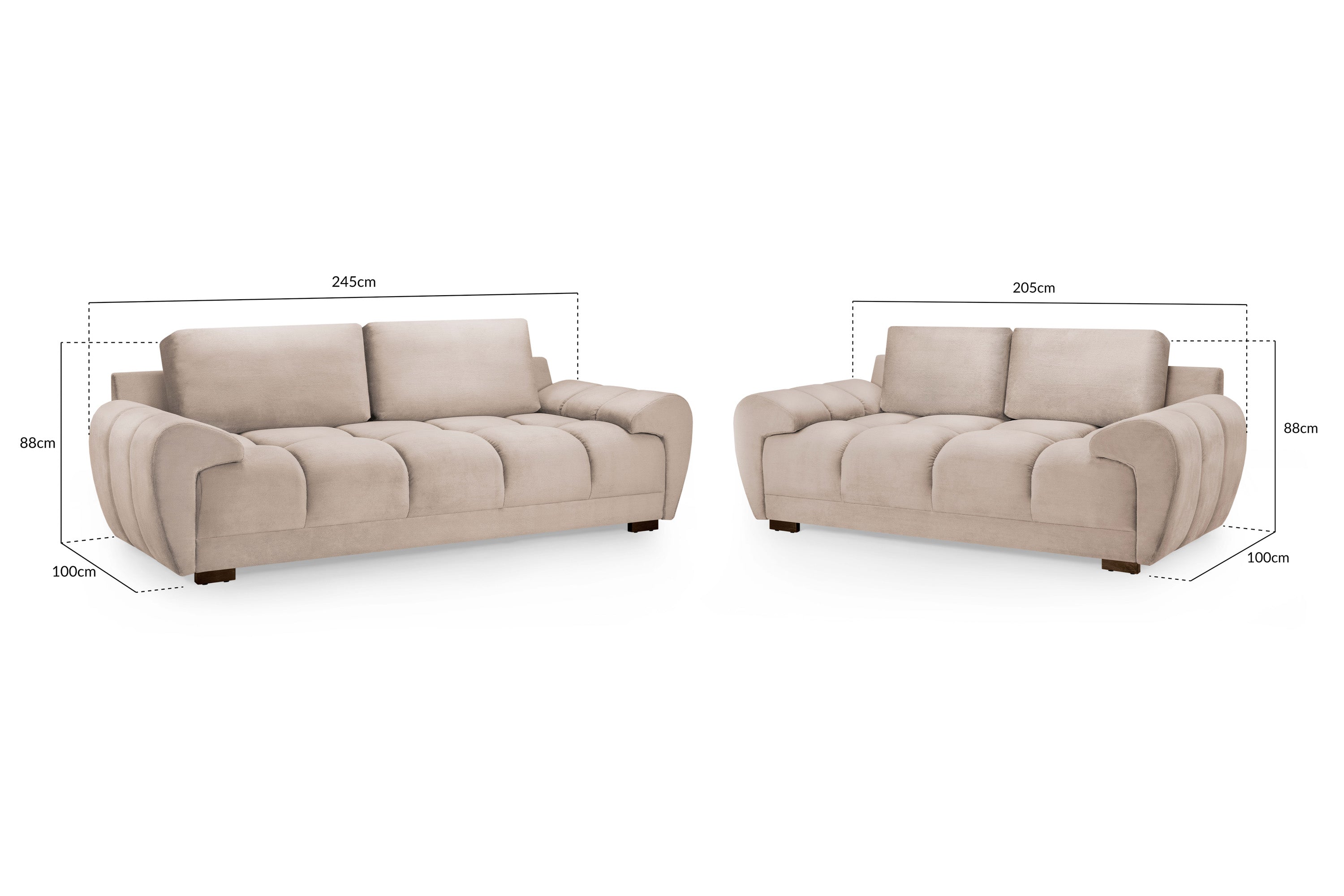 Azzuro Mocha Fabric 3+2 Seater Sofa Set - Ultimate Comfort & Style