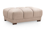 Azzuro Plush Velvet Mocha Footstool: Anti-Slip Feet, Luxurious Comfort, Elegant Design