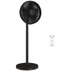 40 cm Standing Fan, Cooling Floor Fan with 80° Oscillating, Adjustable Tilt and Height, 4 Speed, Remote Control, Black