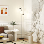 3-Light Tree Floor Lamps for Living Room, Modern Standing Lamp for Bedroom with Globe Lampshade, Steel Base, Bulb not Included, Black