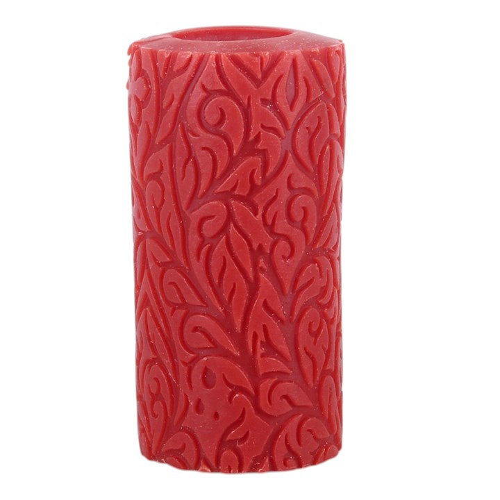 Red Debossed Pillar Candle