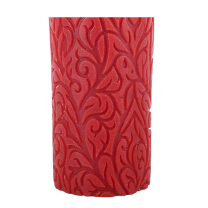 Red Debossed Pillar Candle