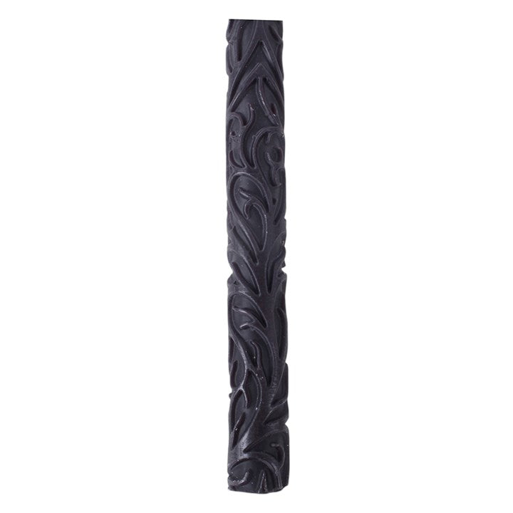 Set of 4 Black Debossed Taper Candles