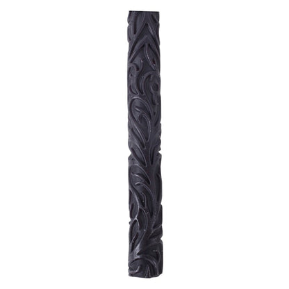 Set of 4 Black Debossed Taper Candles