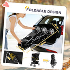 PawHut Dog Pram, Pet Stroller with Reflective Strips, Foldable Cat Stroller with 360° Swivel Wheels, Black