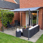 Outsunny 3x3m Metal Pergola with Canopy Garden Awning for Garden Parties, Grey