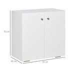HOMCOM Storage Cabinet w/ Two Shelves Wooden Sideboard Freestanding Kitchen Cupboard Bookcase - White