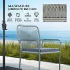 Outsunny Five-Piece PE Rattan Garden Dining Set with Cushions & Stackable Chairs - Light Grey